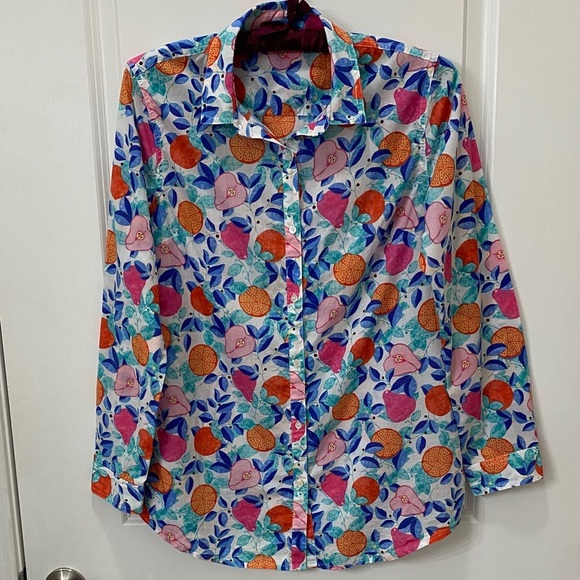 J. McLaughlin Tops - J. McLaughlin Multicolor Fruit Print Button Down Shirt